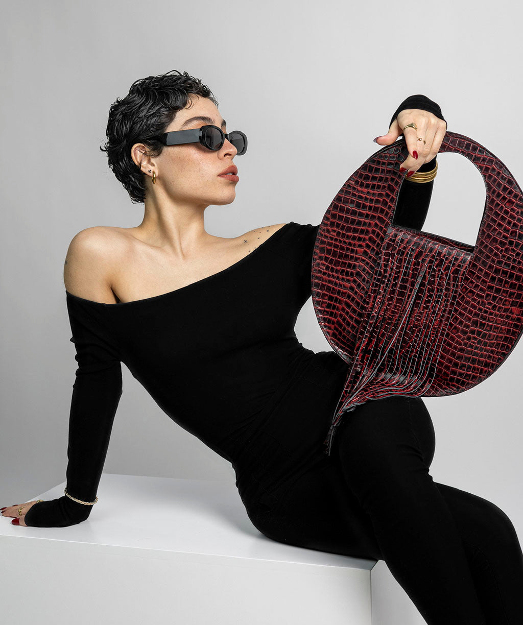 JULIETA BURGUNDY CROCO