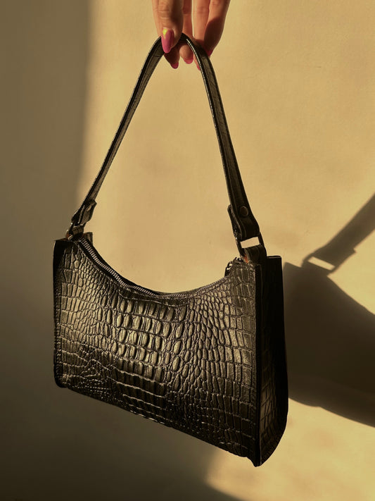 BAGUETTE BLACK CROCO IN STOCK