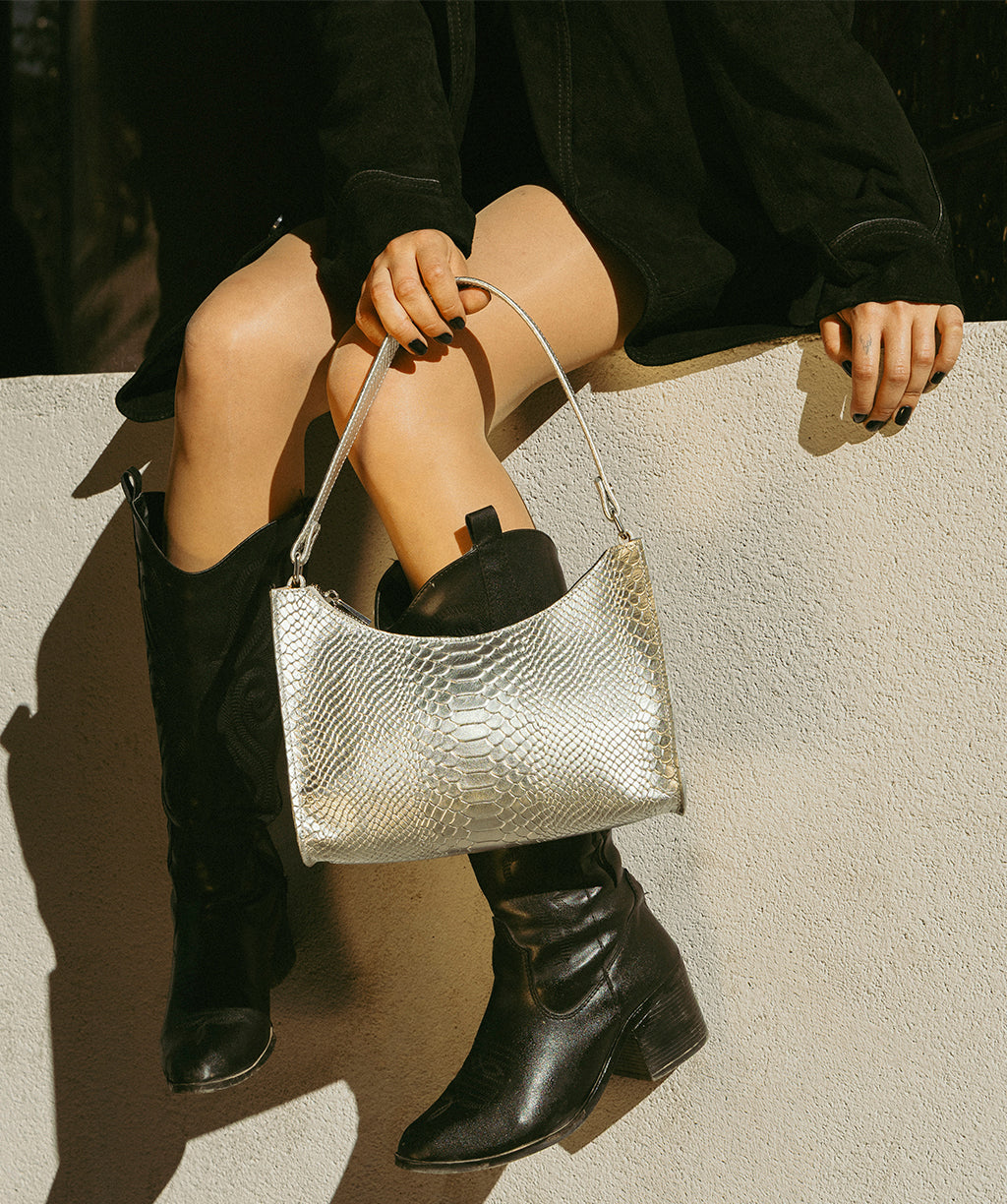 BAGUETTE SILVER SNAKE