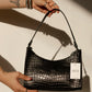 BABY BAGUETTE BLACK CROCO