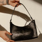 BABY BAGUETTE BLACK CROCO