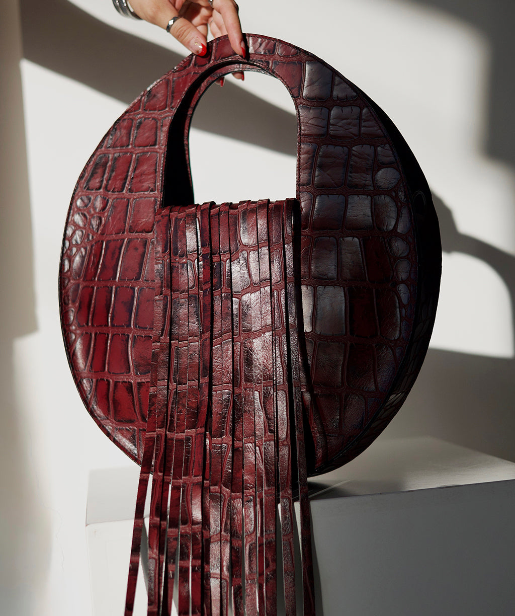 JULIETA BURGUNDY MACRO CROCO