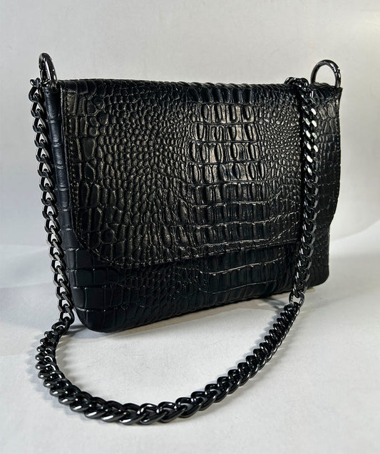 OFELIA BLACK CROCO PRE-ORDER