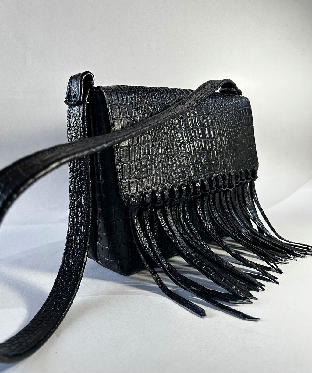 RAFAELA BLACK CROCO PRE-ORDER